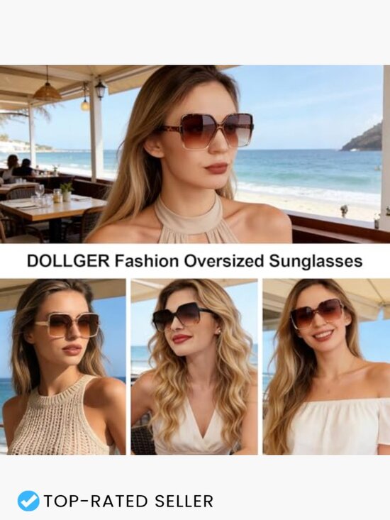 Oversized Square Sunglasses UV400 Protection Unisex Fashion Y2K Shades main image 5